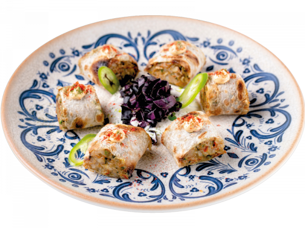 Армянский лаваш с пряным куриным фаршем